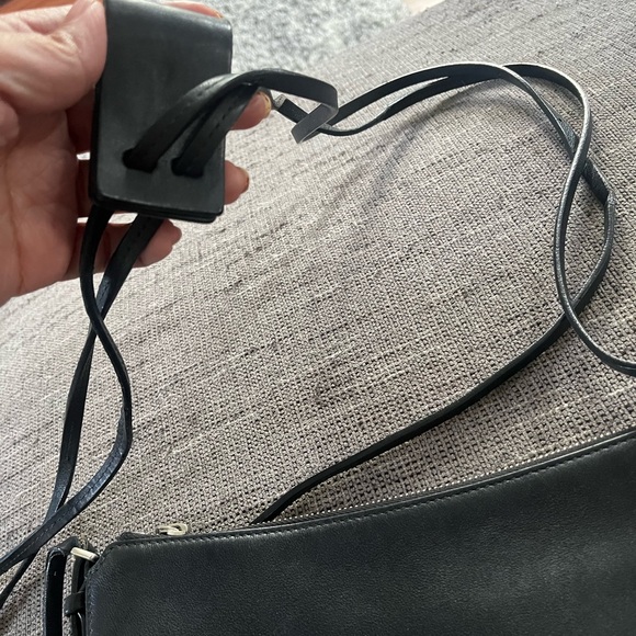 Michael Kors Collection Sedona Crescent Italian Leather Black Purse - Picture 4 of 16